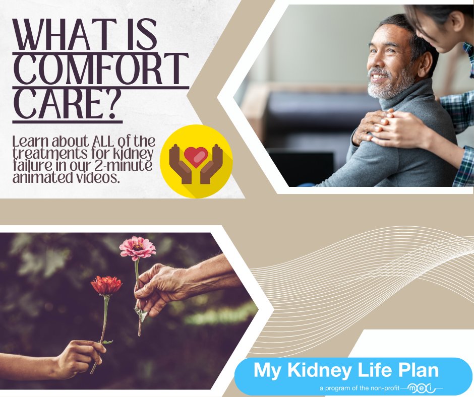 What is Comfort Care? Learn about ALL of the treatments for kidney failure in our 2-minute animated videos. lifeoptions.org/learn-about-ki…