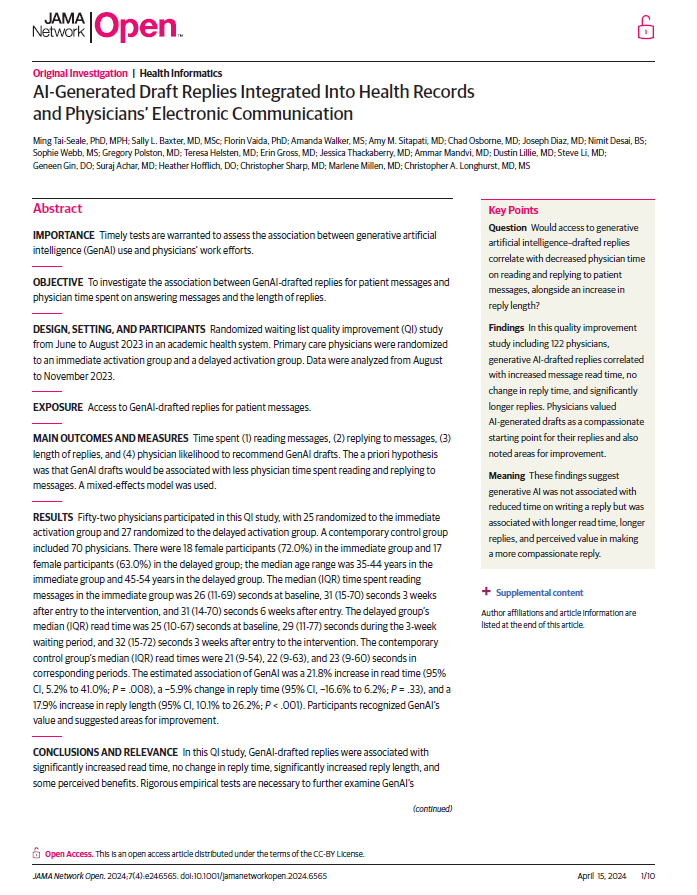 Christopher A. Longhurst, MD tweet media