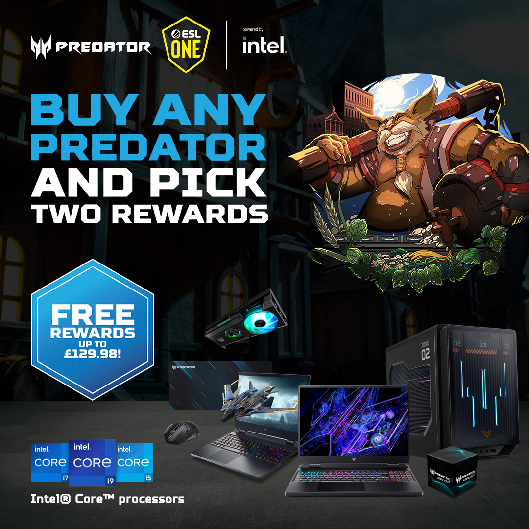 CALLING ALL ACE-R GAMERS! (Get it?😏) Get ready for ESL One with a new Predator laptop or desktop! You can earn up to £129 in Acer rewards when you buy one with the latest Intel® Core™ processors at Currys. #ESLOne #PredatorGaming ⁠intel #Acer #Ad