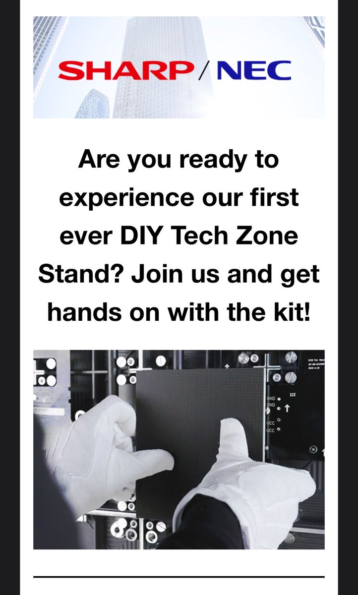 Are you ready 🙂‍↔️ for our first ever DIY Tech Zone @LTSMG_  

We are given you the customer the control of our kit! 

The wait is nearly over ⏳

#Ltsmg #SharpNec #SammiOnTour #Edtech