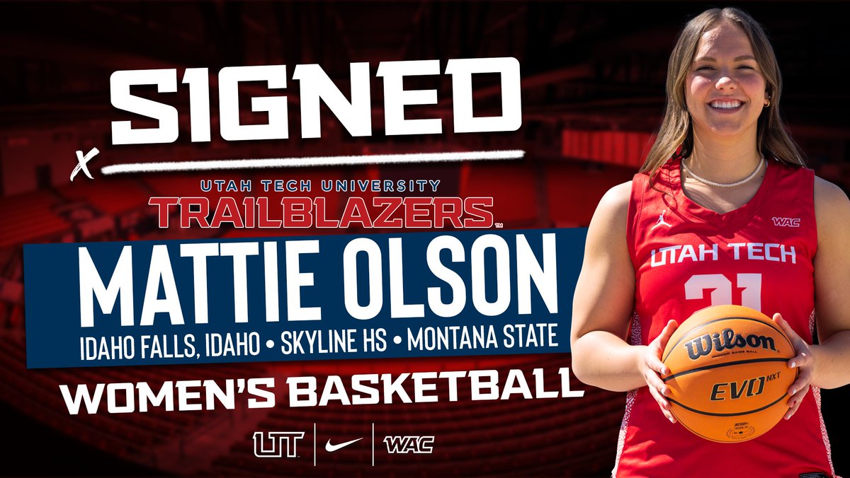 Welcome Mattie Olson to the Trailblazer Women's Basketball Family!
#UtahTechBlazers | #WACwbb | #WAChoops