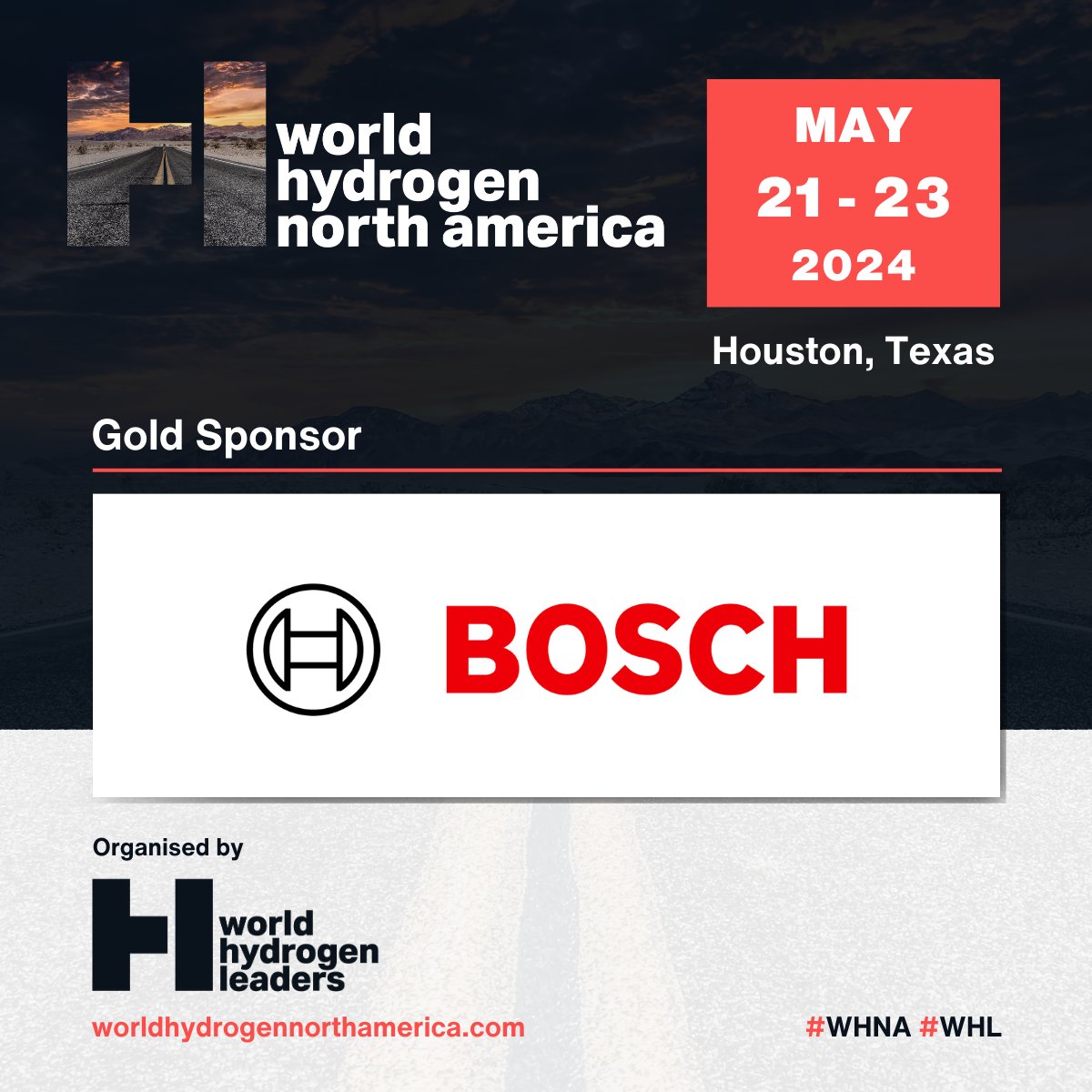 👐 We're happy to announce @BoschGlobal as a Gold Sponsor of #WorldHydrogenNorthAmerica, taking place May 21-23 in Houston! More on Bosch, at: bosch-hydrogen-energy.com 🎟️ Register for #WHNA before THIS FRIDAY, April 26 to SAVE up to $700 on your pass: worldhydrogennorthamerica.com/event/b9129970…