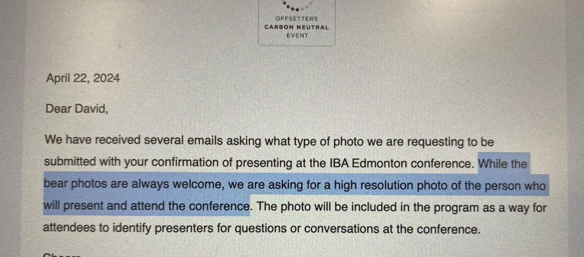 That this email was necessary makes me extraordinarily enthusiastic to go to this conference. Gonna be lit