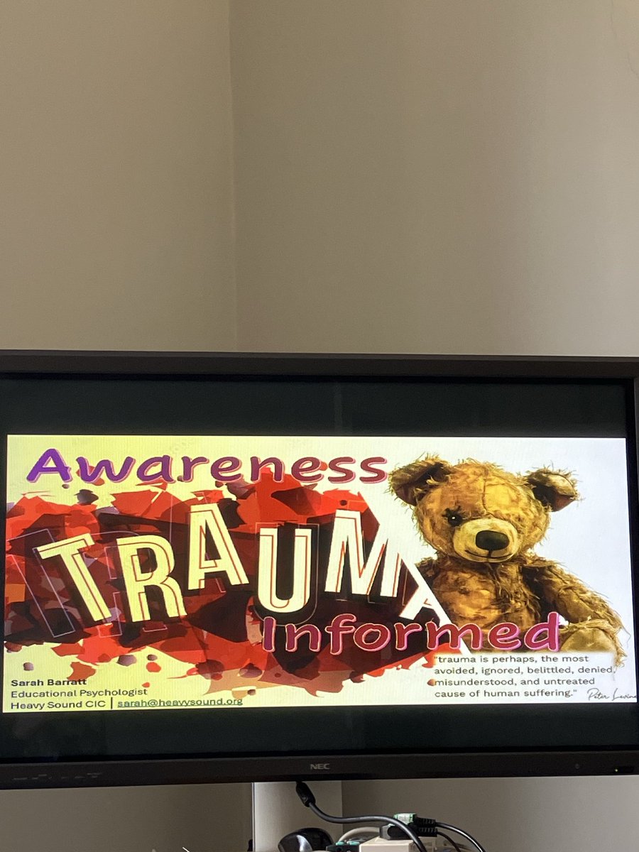 An afternoon of excellent trauma training ⁦⁦@FamiliesOutside⁩ with the very wonderful Sarah Barratt, ⁦@heavysoundCIC⁩’s Educational Psychologist ❤️