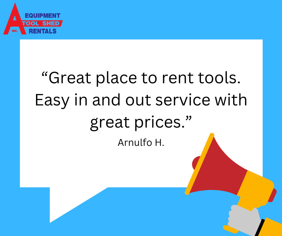 Thank you again for taking the time to leave us a review, Arnulfo! #TestimonialTuesday #ToolRentals #EquipmentRentals