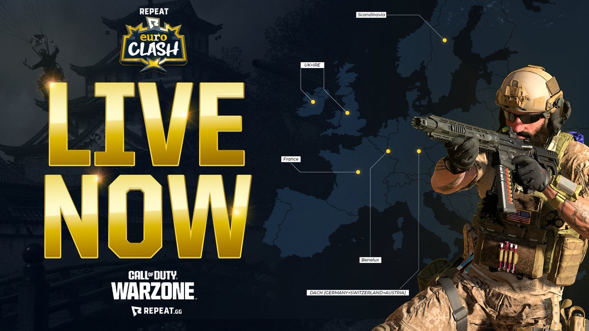 The #Warzone battle to crown the best region and players in Europe is LIVE and will be starting 🔜 Tap in ➡ twitch.tv/repeat_gg