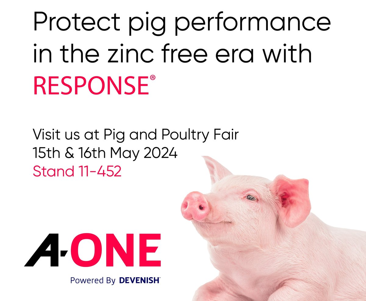 Are you attending the @PigPoultry Fair? 

Join us for refreshments on our stand (11-452) and chat to the team to hear about how we can continue to drive the performance of your pigs in the #zincfree era. 

#PigandPoultryFair #NECBirmingham