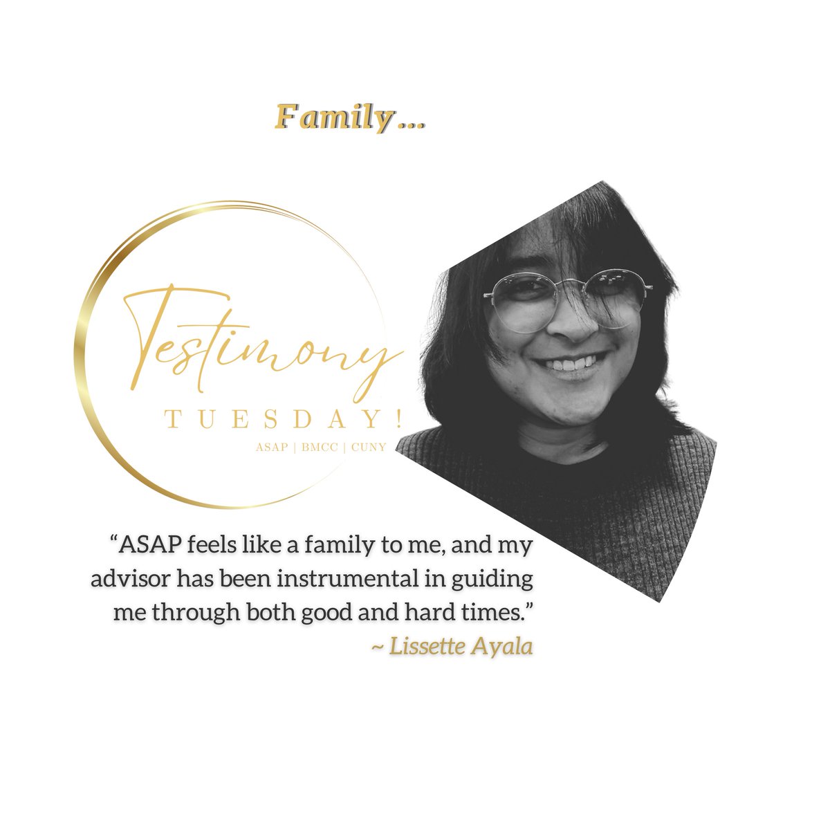 ASAPBMCC's tweet image. It's spring break, ASAP fam! While you're soaking up the sunshine, Testimony Tuesdays aren't taking a vacation. Stay inspired! #TuesdayTestimony #ASAPBMCC #BMCC #CUNY  
Questions about ASAP? Email asap@bmcc.cuny.edu!