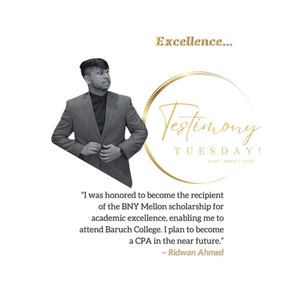 ASAPBMCC's tweet image. It's spring break, ASAP fam! While you're soaking up the sunshine, Testimony Tuesdays aren't taking a vacation. Stay inspired! #TuesdayTestimony #ASAPBMCC #BMCC #CUNY  
Questions about ASAP? Email asap@bmcc.cuny.edu!