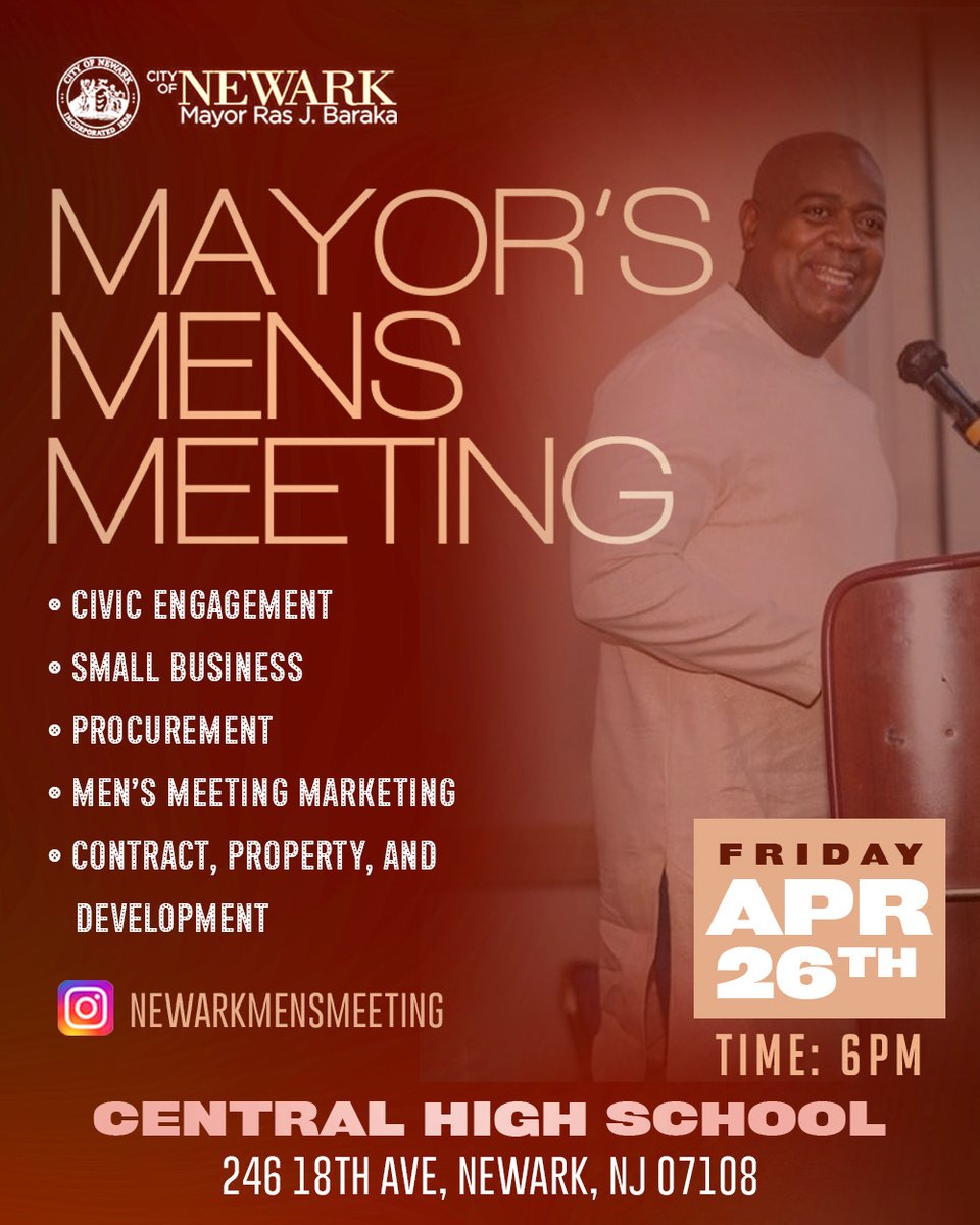 In the hustle and bustle of 2024, finding spaces of peace, opportunity and connection can feel like a challenge. We went and changed that. Join us next week for our continued effort uplifting the men of Newark. April 26, 2024 at 6:00 p.m. Central High School 246 18th Ave, Newark