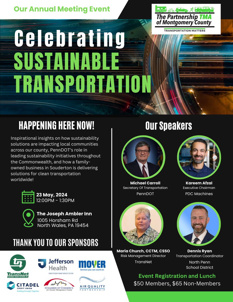 Just One Month Away...our BIGGEST EVENT of the year!

Learn about propane fueled buses managed by TransNet and North Penn School District, PennDOT projects, and MORE!

Sponsorship packages still available. For details - execdir@ptma-mc.org.

To register: forms.gle/F9EKK1jBsMHXiA…