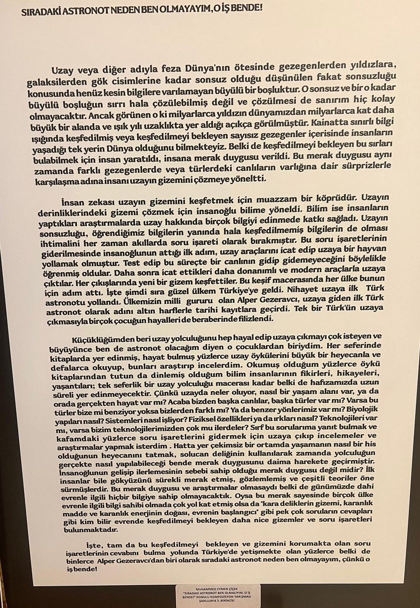 23 Nisan Ulusal Egemenlik ve Çocuk Bayramı’nın 104. Yılı etkinlikleri kapsamında Şanlıurfa’mızda dereceye giren birbirinden değerli eserler Gazi Meclisimizde sergilenmektedir. 

Resim, şiir ve kompozisyon dallarında düzenlenen yarışmalarda dereceye giren ve eserleri TBMM’de