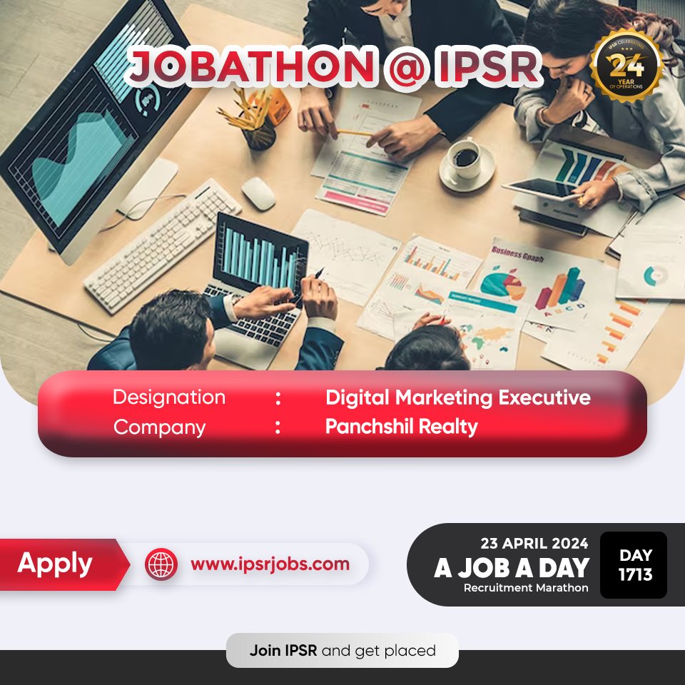 #JOBATHON Recruitment Marathon by ipsr solutions ltd Day 1713 Follow us @ipsr_solutions_ltd #ipsr #24yearsofipsr #careeropportunity #ltjobs #MNCJobs #techcelerating_careers #softwaredeveloper #softwarejobs