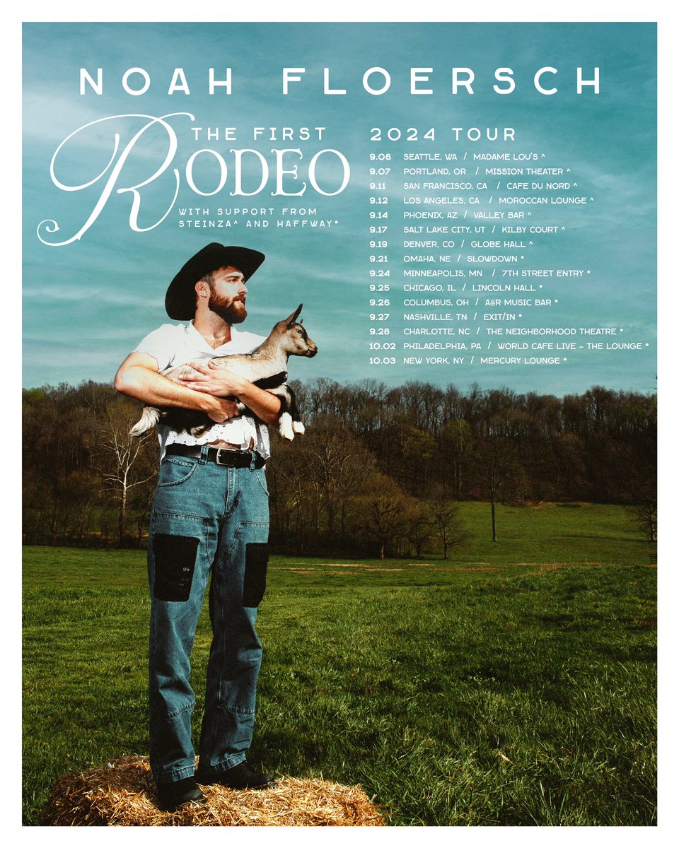 noah_flo's tweet photo. THE FIRST RODEO 🤠 
I’m so excited to announce my FIRST HEADLINE TOUR!!!

Pre-Sale is available NOW with the code on my website. Lincoln bio!! Get ur tickets quick! 🐐 https://t.co/WAuwrjZDT2
