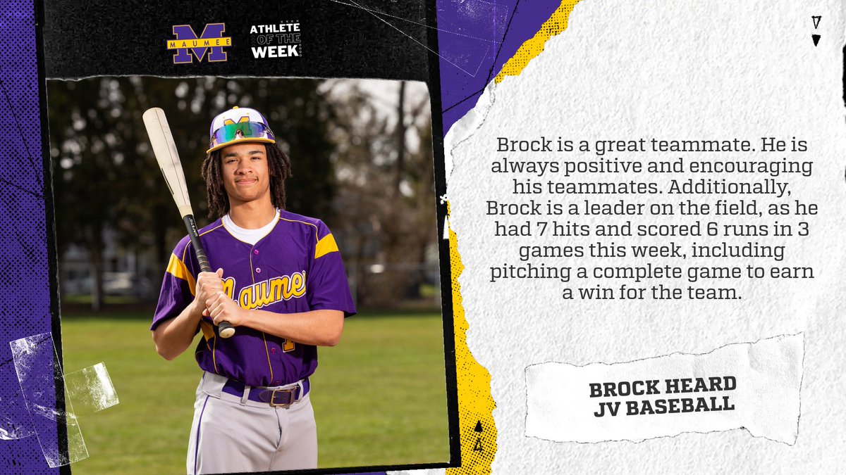 Brock Heard, JV Baseball Athlete of the Week #WeAreMaumee #Panther Family