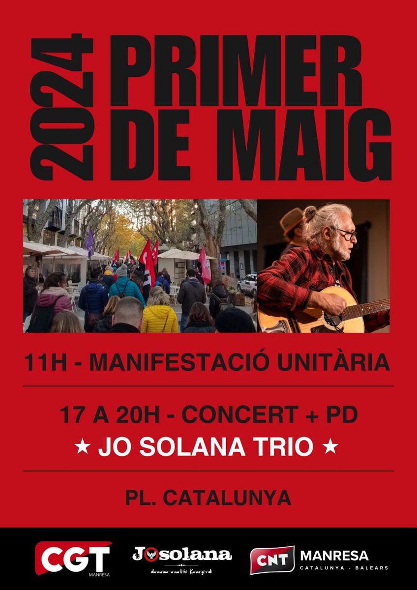 1er de Maig @Jo_So_lana a Manresa amb @cgtmanresa i @CNTManresa #anarcofolk #músicallibertària