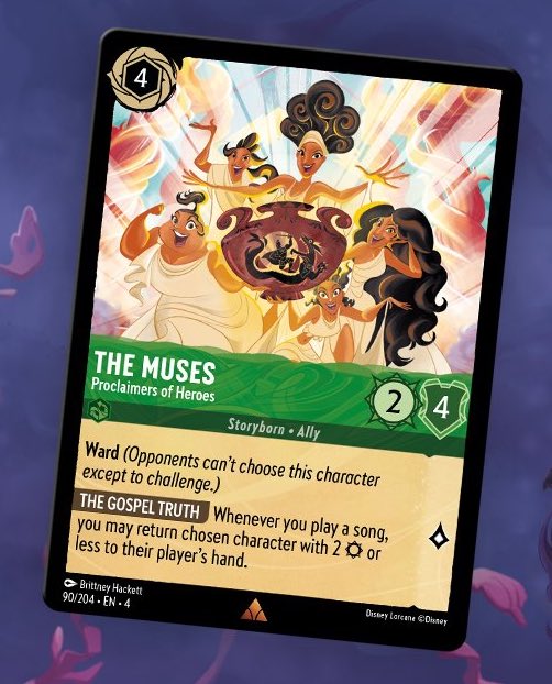 GODESSES OF THE ARTS AND PROCLAIMERS OF HEROS!!!!! Anytime the Muses get some recognition we love it!! Loving all the new Hercules cards so far!
(Source @DisneyLorcana)