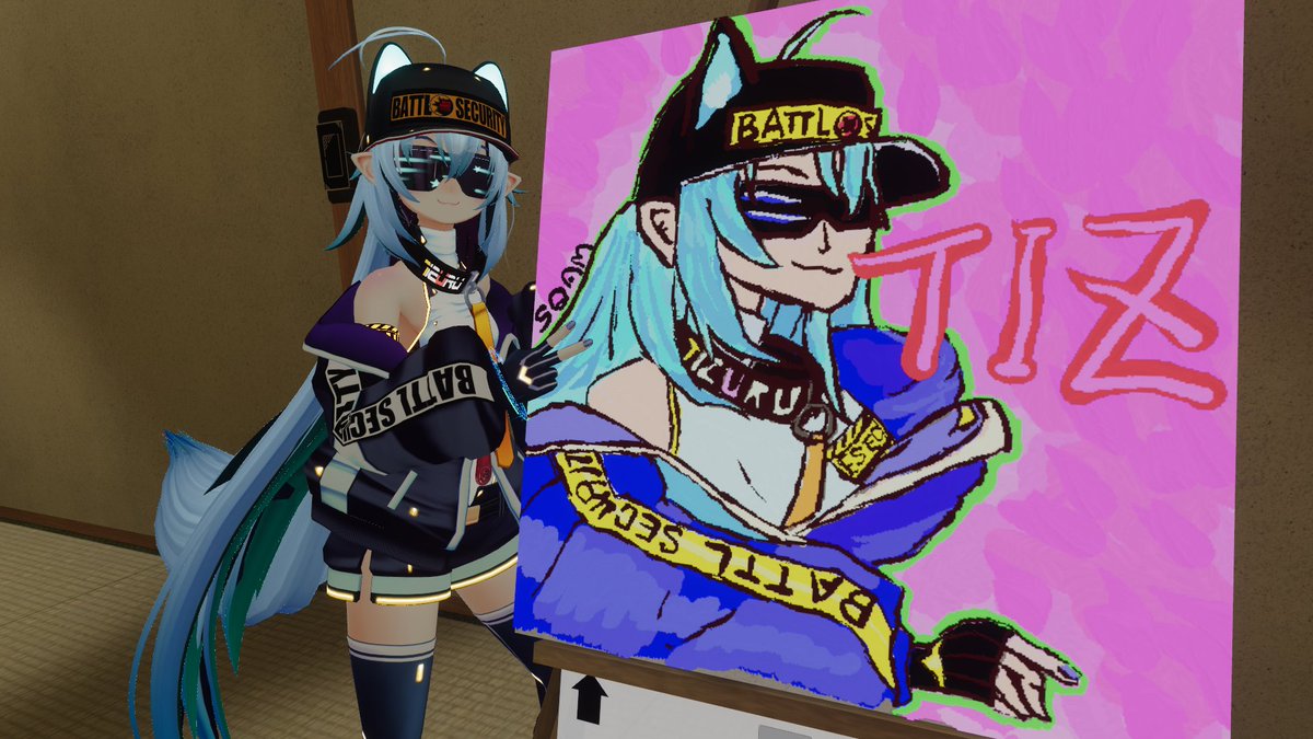 SQAM_VRC's tweet photo. ばとるせきゅなんちゃらの服を描いたら同じ服を着て見せてくれた、ばとせきゅTIZと御写真。
小一時間1レイヤーに全色入れていく作業が、アルコール切れで手の震えとバトルしていた薬中SQ。

World: お絵描き合宿 -Drawing Retreat-
#VRCDrawingRetreat #DisplayOK
#VRChat #VRC https://t.co/33IbEQcl4r