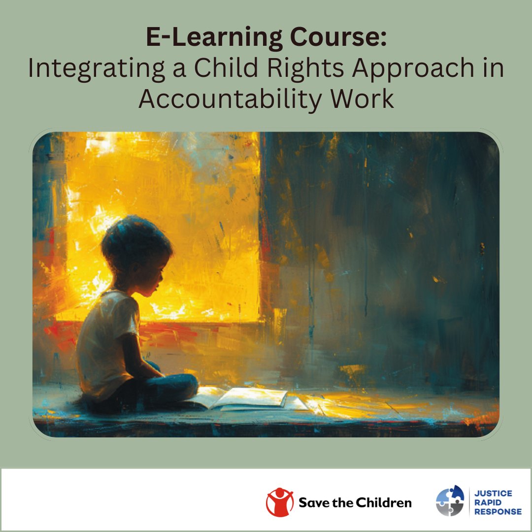 🚨 We are happy to announce the launch of a new e-learning course with @J_RapidResponse! The course hopes to increase the capacity of justice experts to integrate a child rights lens in their accountability work👉 bit.ly/3JA9AWp