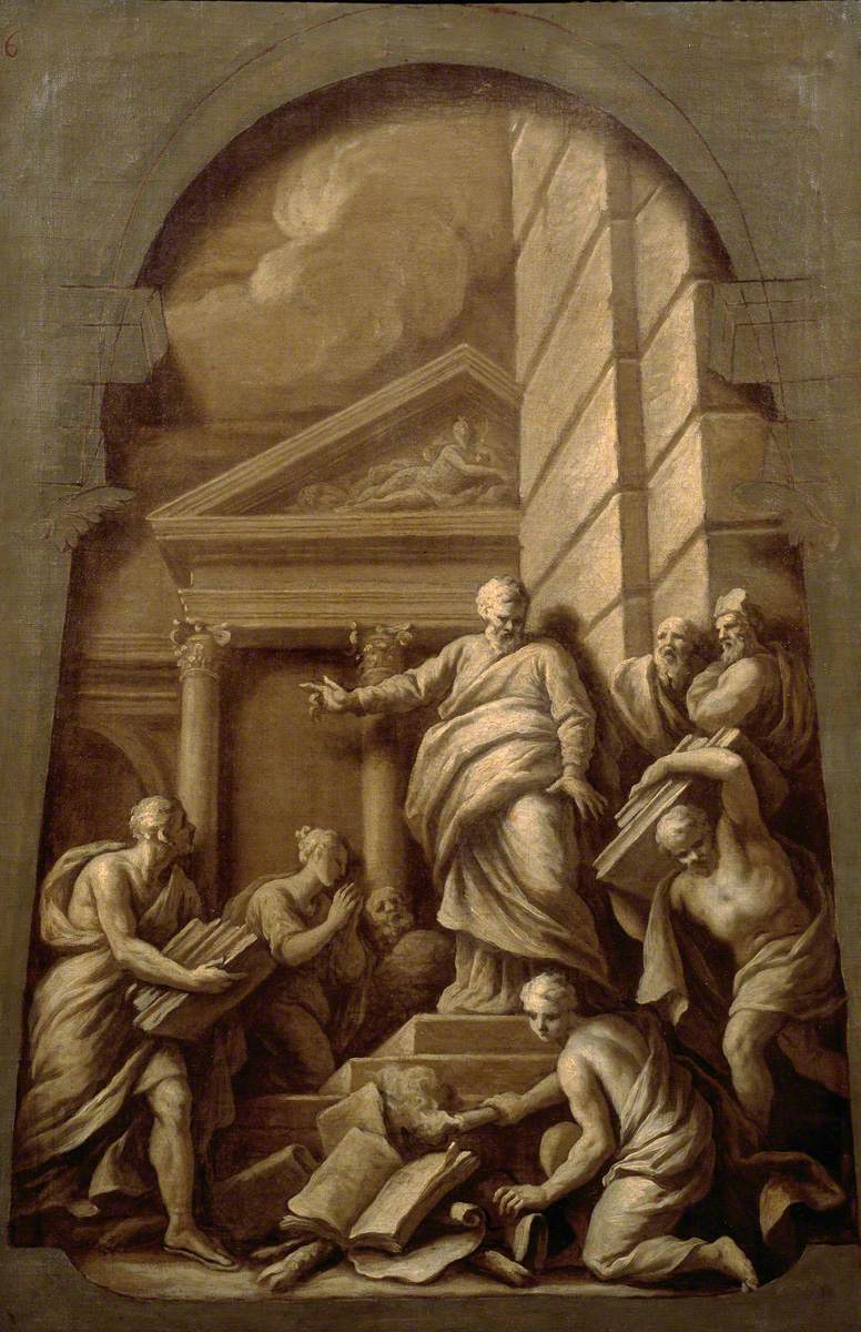 Good afternoon, evening and night to all friends and followers 📚🌉📚

#InternationalBookDay

'There where one burns books, one in the end burns men.'
Heinrich Heine

James Thornhill ( 1675-1734 ) Burning of the Books at Ephesus