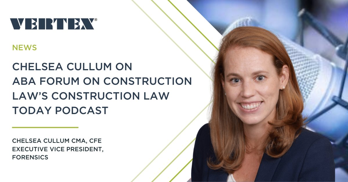 Explore the latest episode of Construction Law Today with VERTEX’s Chelsea Cullum, CMA, CFE, as she examines the False Claims Act in construction. Listen here: hubs.la/Q02tPkhv0 #ABA #ConstructionLaw #FalseClaimsAct #ExpertInsights #WeAreVertex