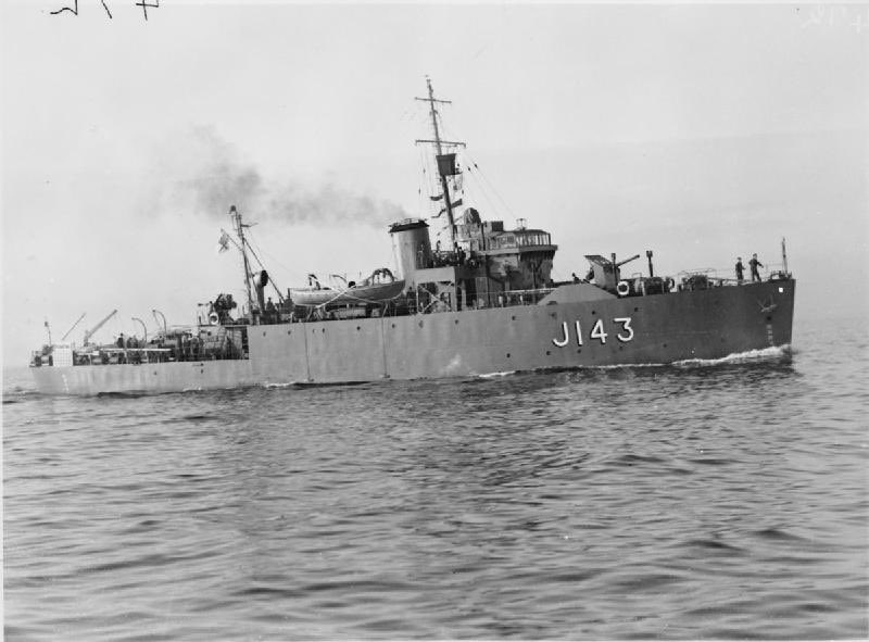 Bangor class minesweeper HMS Bootle (J 143) T/Lt. Sydney Frederick Harmer-Elliot, RNVR: Commissioned 23.04.42.