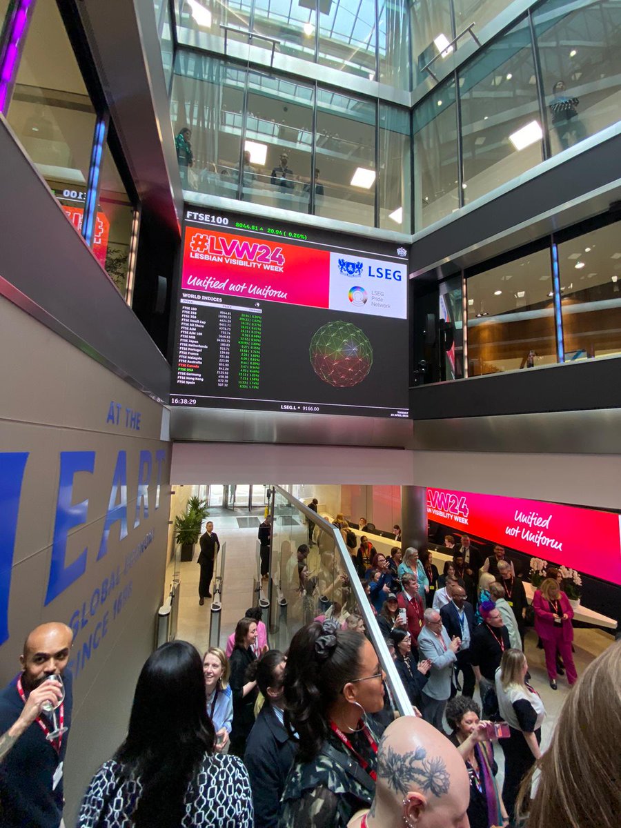 XForces's tweet image. We and our delegates from today's #EnterpriseForLife programme @LSEGplc were invited to join the market close at 4pm, celebrating @LesbianVisWeek #LVW24