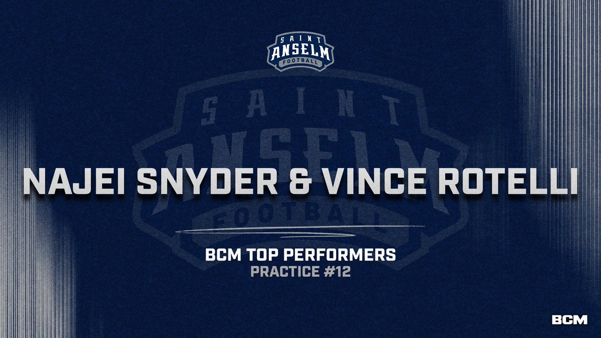 Congratulations to the #BCM Top Performers from Practice #12 🚨 Najei Snyder 🚨 Vince Rotelli