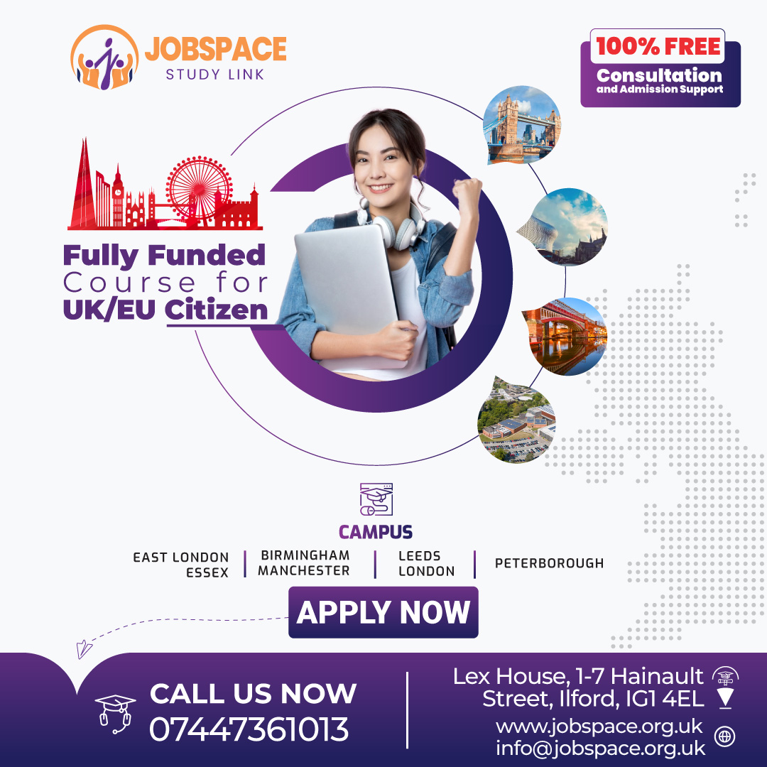 Fully Funded Course For UK/EU Citizen
100% free consultation and admission support
Apply Now: tinyurl.com/mu8w2dt6
#jobspacestudylink #studyintheuk #studyabroad #freeassessment #flyabroad #uk #lifeinuk #like #likeforlikealways #instagood #insta #instalike #instadaily