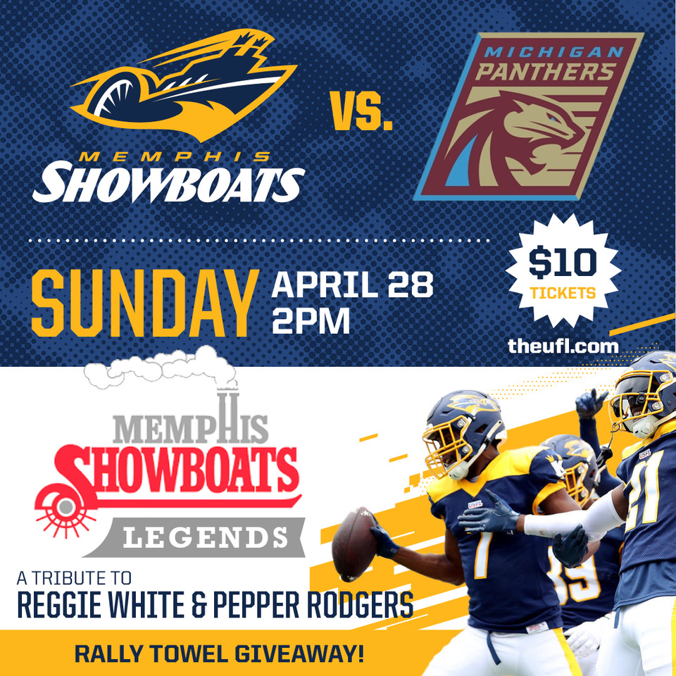 Join us this weekend to pay tribute to a couple of Showboats LEGENDS, Reggie White and Pepper Rodgers 💙🐐 You DON'T want to miss this, Showboats fans 🫡 🎟️ theufl.com/tickets