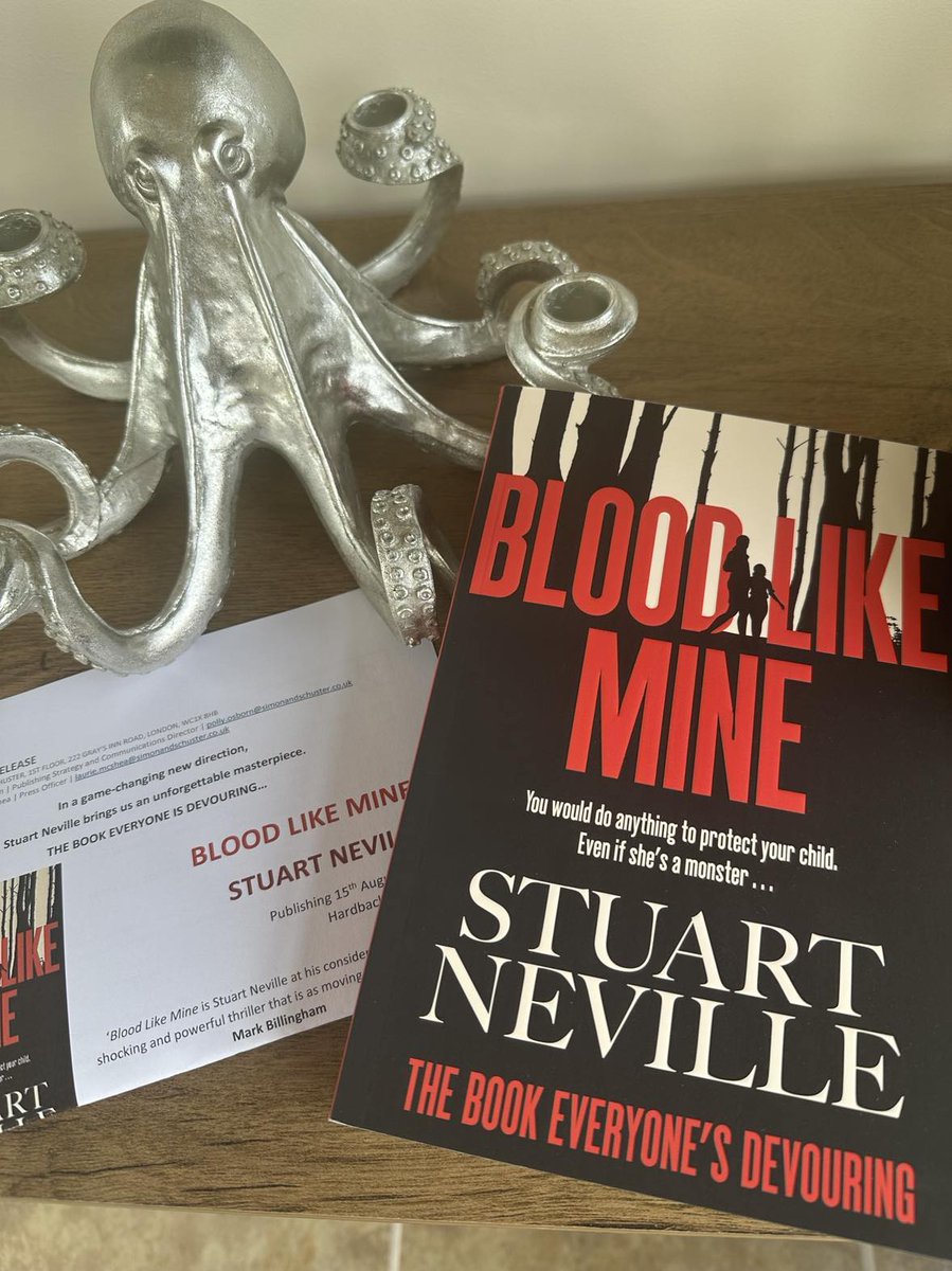 I am chuffing delighted with this #BookPost 'The Book Everyone Is Devouring' #BloodLikeMine by @stuartneville - publishes 15 August by @simonschusterUK Sounds AMAZING!