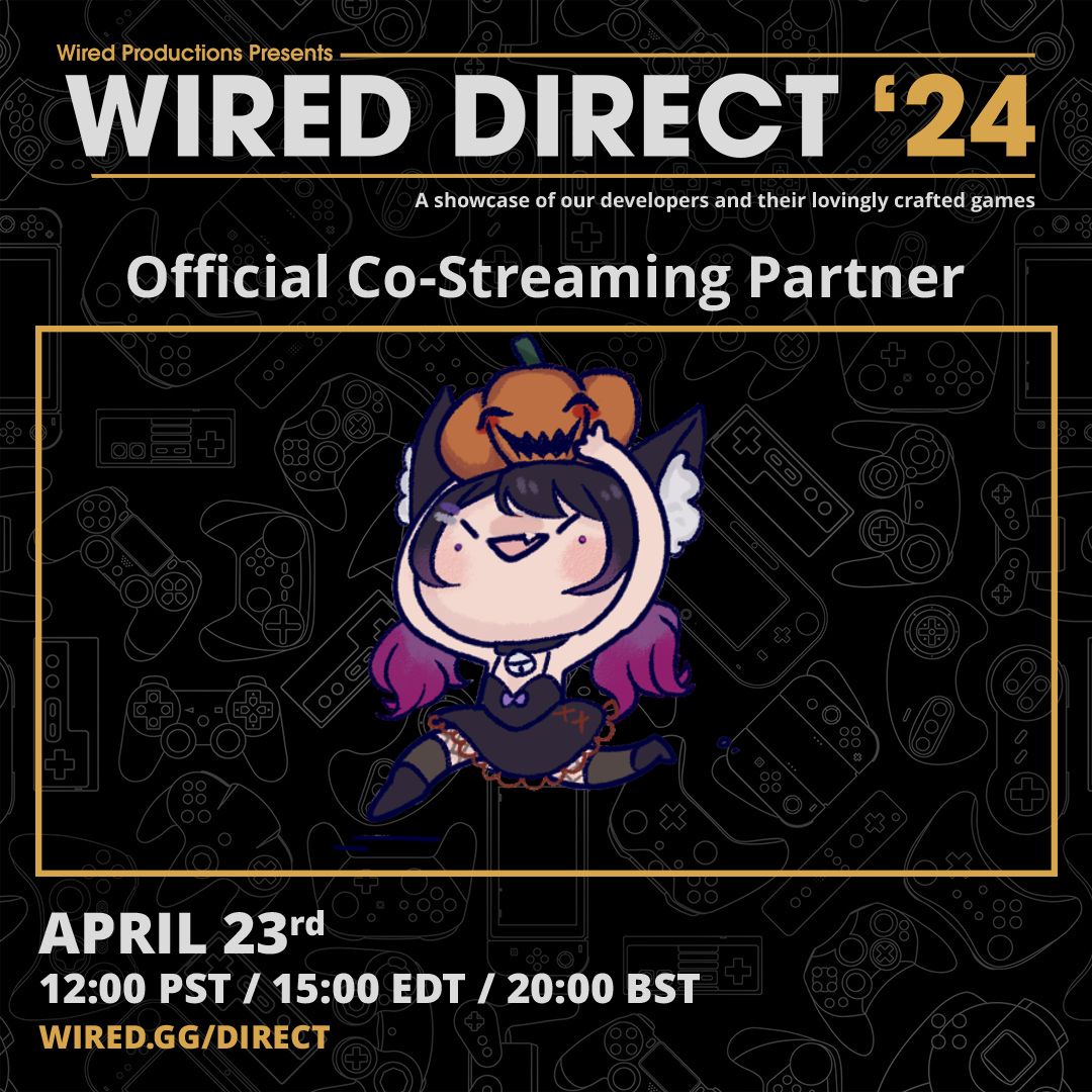 The Wired Direct '24 is happening today!💜
April 23rd | 12:00 PST / 15:00 EDT / 20:00 BST

This pumpkin is running to hear the updates from @WiredP 👀 I'm so excited & hope to hear more about @GoriCarnage - my most anticipated game!

#WiredDirect24 | #WiredCreator

🎨: #BBerriee