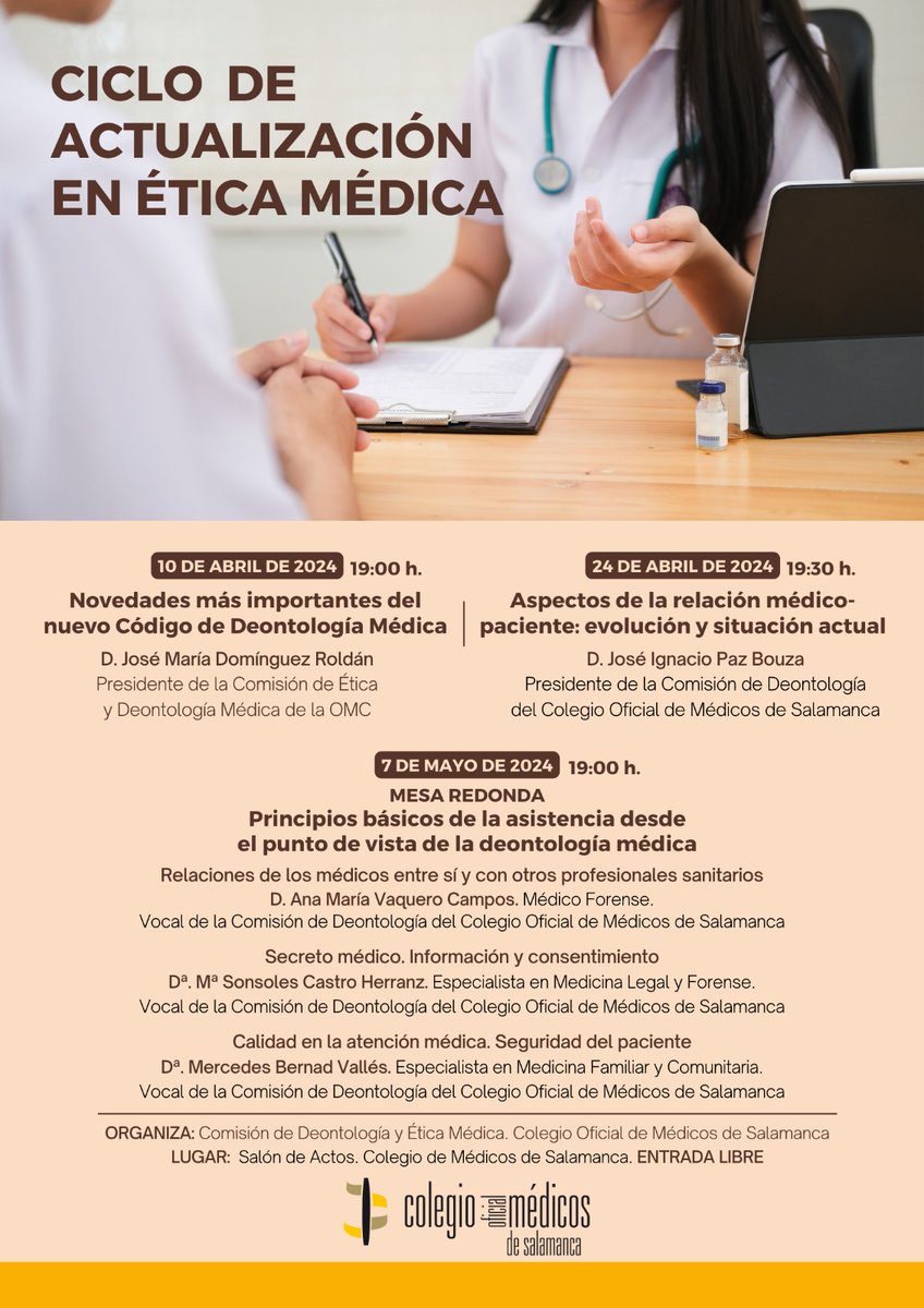 Miércoles 24 próxima sesión: la relación médico-paciente