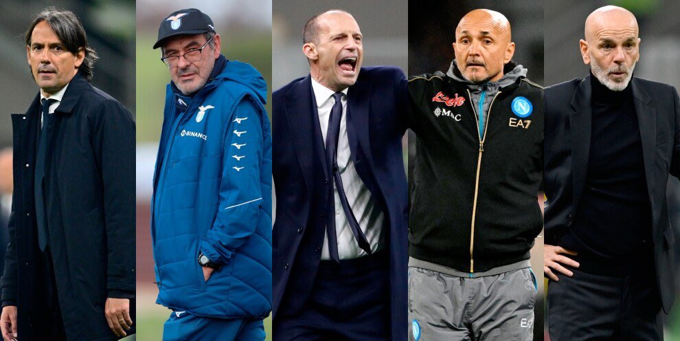 Serie A’nın son 6 sezonunda 6 farklı İtalyan hoca şampiyon oldu: Allegri Sarri Conte Pioli Spalletti Inzaghi