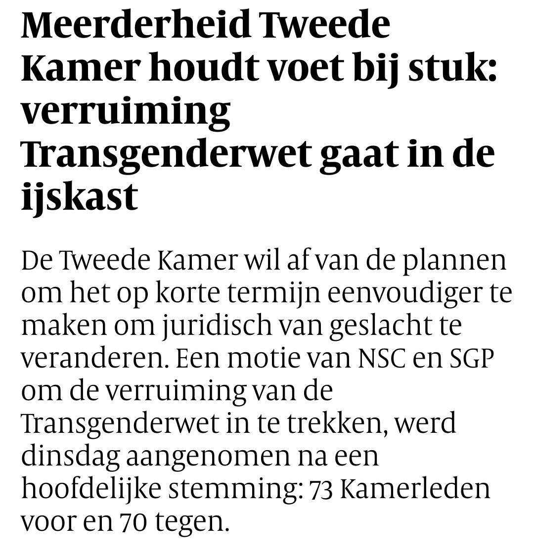 Meer van dit!
Gaan we vaker zien dat de tweede kamer dit soort idiote plannen van tafel gaat vegen? #tweedekamer 
#gezondverstand