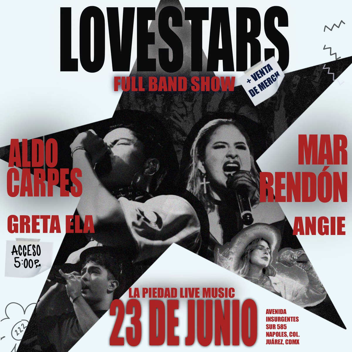 Show 23 de Junio 
#Aldocarpes
#Marrendon
#Angie
#Show
#Lapiedadmusic
Boletos en 👇👇
wegow.com/es/conciertos/…