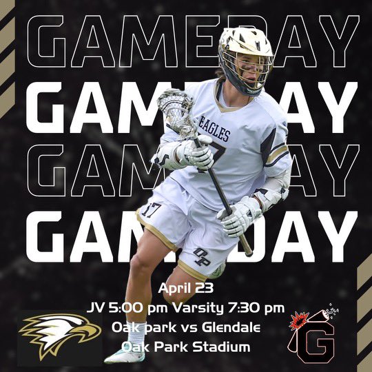 opeagleslax's tweet photo. TONIGHT
Join us at home as JV takes on Glendale at 5 PM, followed by Varsity at 7:30 PM.
Your Eagles clinched the CCL title last week and are looking to continue their hot streak!
@vcspreps @TheAcornSports @EliavAppelbaum @OakParkUSDSupt @OPathletics https://t.co/rtqPzMUCyW