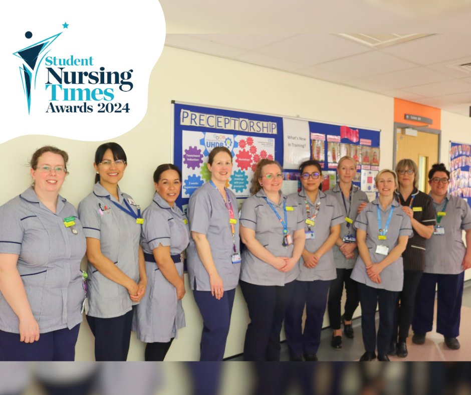Our pre-preceptorship programme, which offers professional & wellbeing support to students from universities across the Midlands, has been shortlisted for the Student @NursingTimes Awards in the Placement of the Year category. 🌟 Well done team!🥳 🔗bit.ly/4dbZSqO