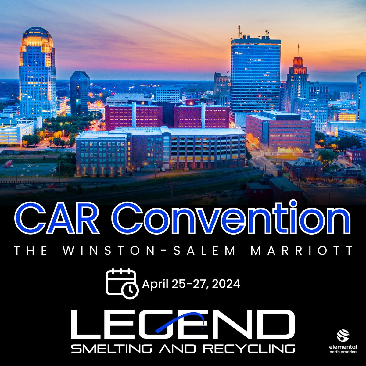 Legend Smelting and Recycling is happy to announce that we will be at the upcoming CAR Convention and Tradeshow! Join us as we showcase our commitment to sustainable solutions and innovative recycling practices.