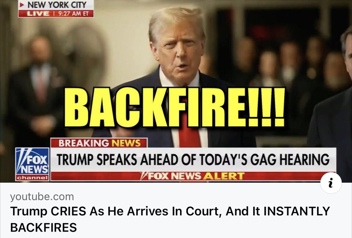 BREAKING VIDEO:🚨🚨🚨 Donald Trump just threw a fit as he arrived arrived in court — and his quickly blew up in his face in humiliating fashion!🤣🤣🤣 Watch it here: youtu.be/aQpQiIkrh5g?si… Hit the ❤️ and retweet if you’re GLAD that Trump is desperate!
