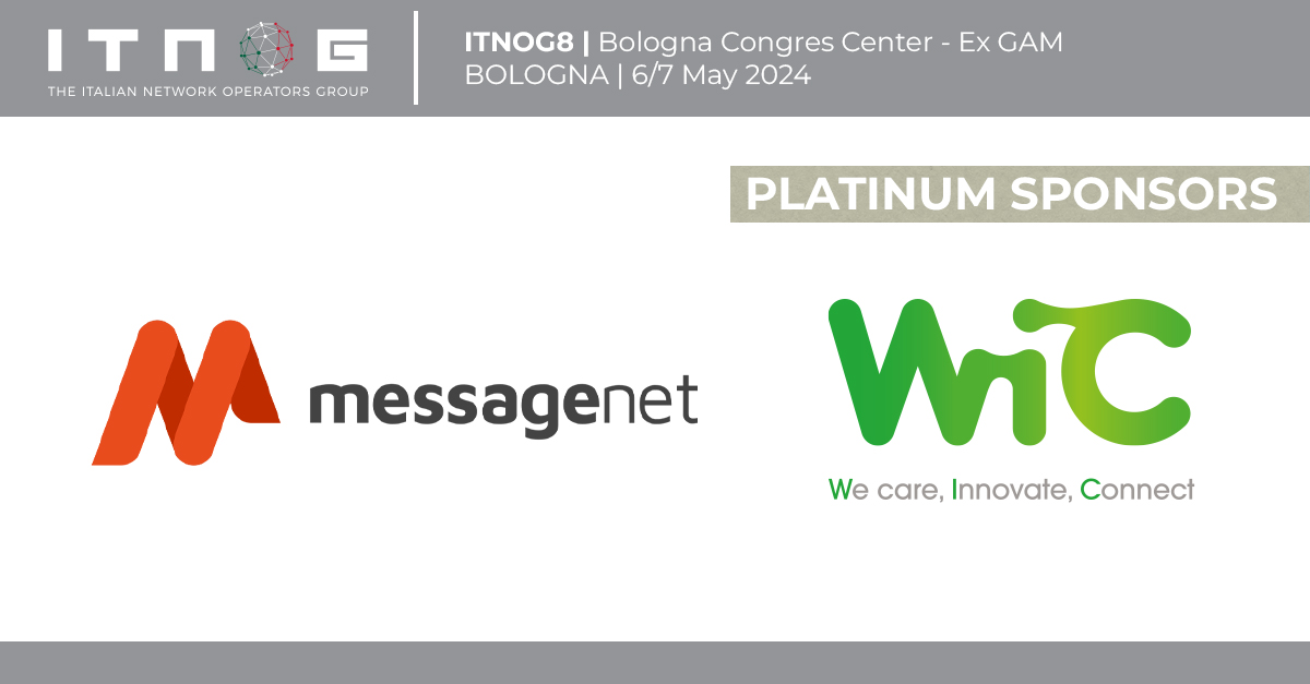 We are pleased to announce our PLATINUM sponsors for #ITNOG8: <a href="/MessageNet_it/">MessageNet</a> and <a href="/hal_service/">HAL Service S.r.l.</a> #WiC

Their team are available on our meeting tool. Schedule a meeting and don't miss the opportunity to meet them!