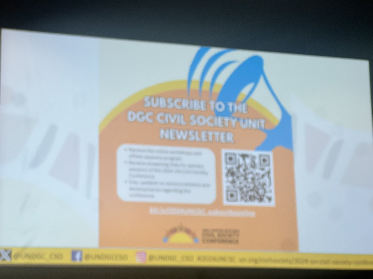 Now at the #2024UNCSC Town Hall: Conference Co-Chair @nudharaY of @StimsonCenter and @c4unwn mentions that, while there is no online registration yet, follow the @UNDGC_CSO Newsletter. She mentions that the official conference hashtags will be #2024UNCSC and #WeCommit