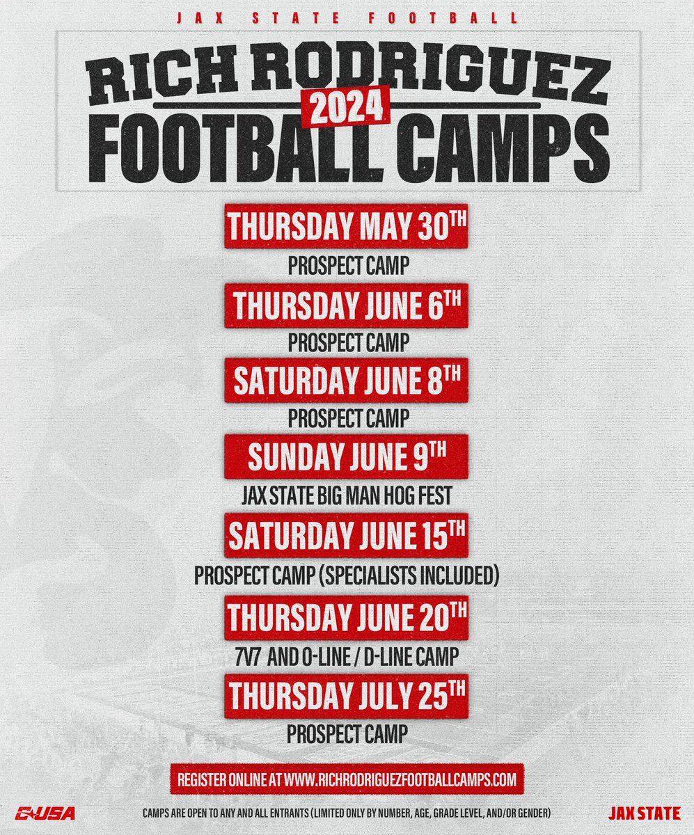 Summer Camp Dates 📆 Registration through the link below! richrodriguezfootballcamps.com #HardEdge | #EarnSuccess