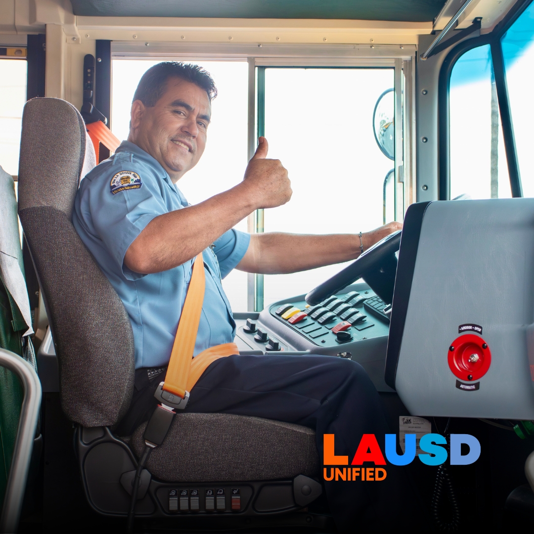 LASchools's tweet photo. Today and every day, we thank the driving forces behind our students’ journeys — our incredible school bus drivers. Happy #NationalSchoolBusDriversDay! https://t.co/40HzSFhrc4