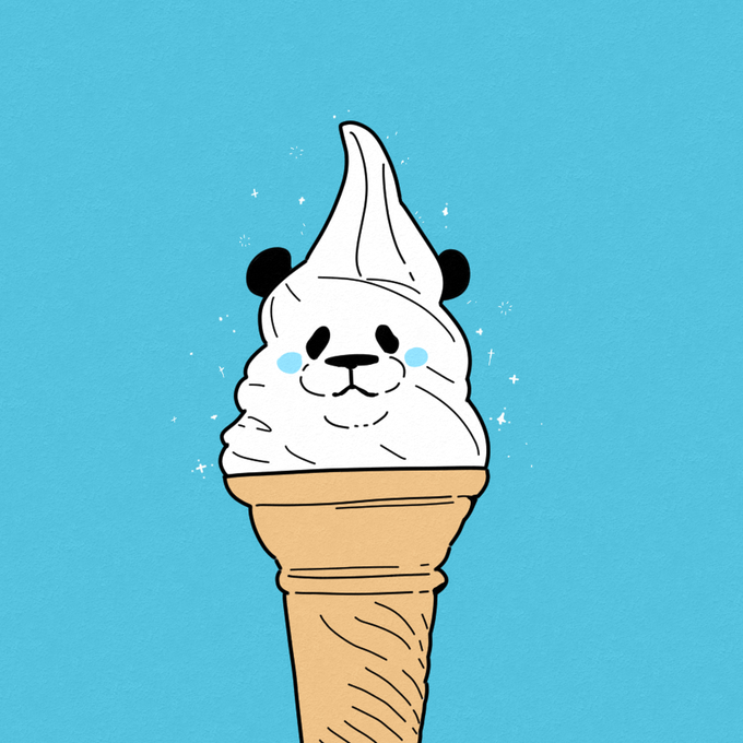 #今日のパンダソフトクリームパンダ。 