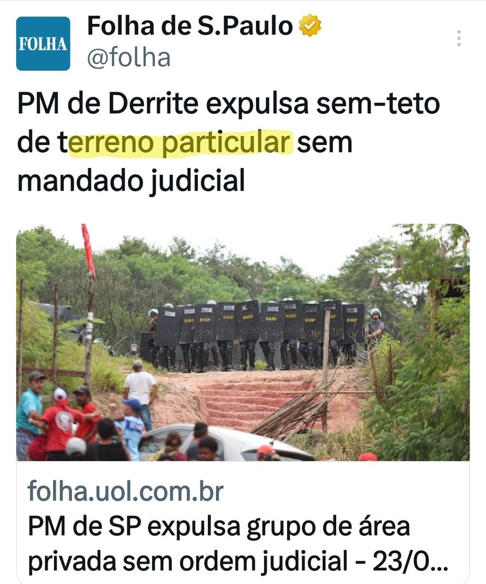 Parabéns! O direito de propriedade deve ser respeitado em uma democracia