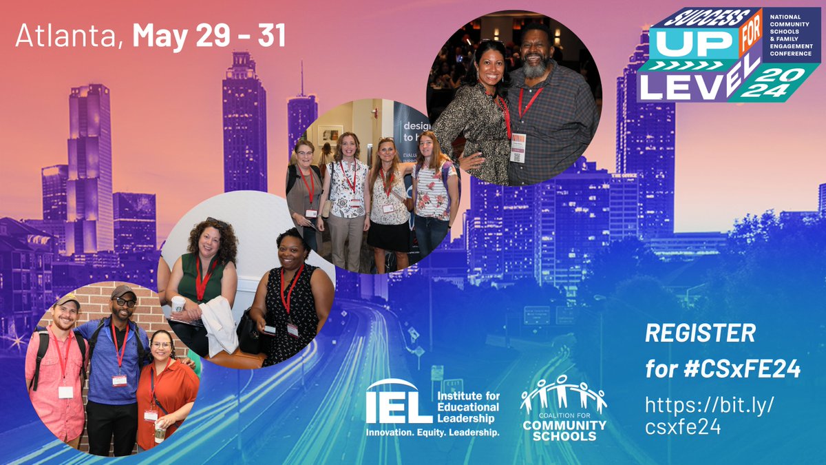 .@IELconnects @CommSchools @FCEnetwork 2024 National Conference is a field-building, PD experience that allows folks to explore innovative strategies, learn from their peers & expand networks of support & action to improve outcomes for kids & families: bit.ly/csxfe24