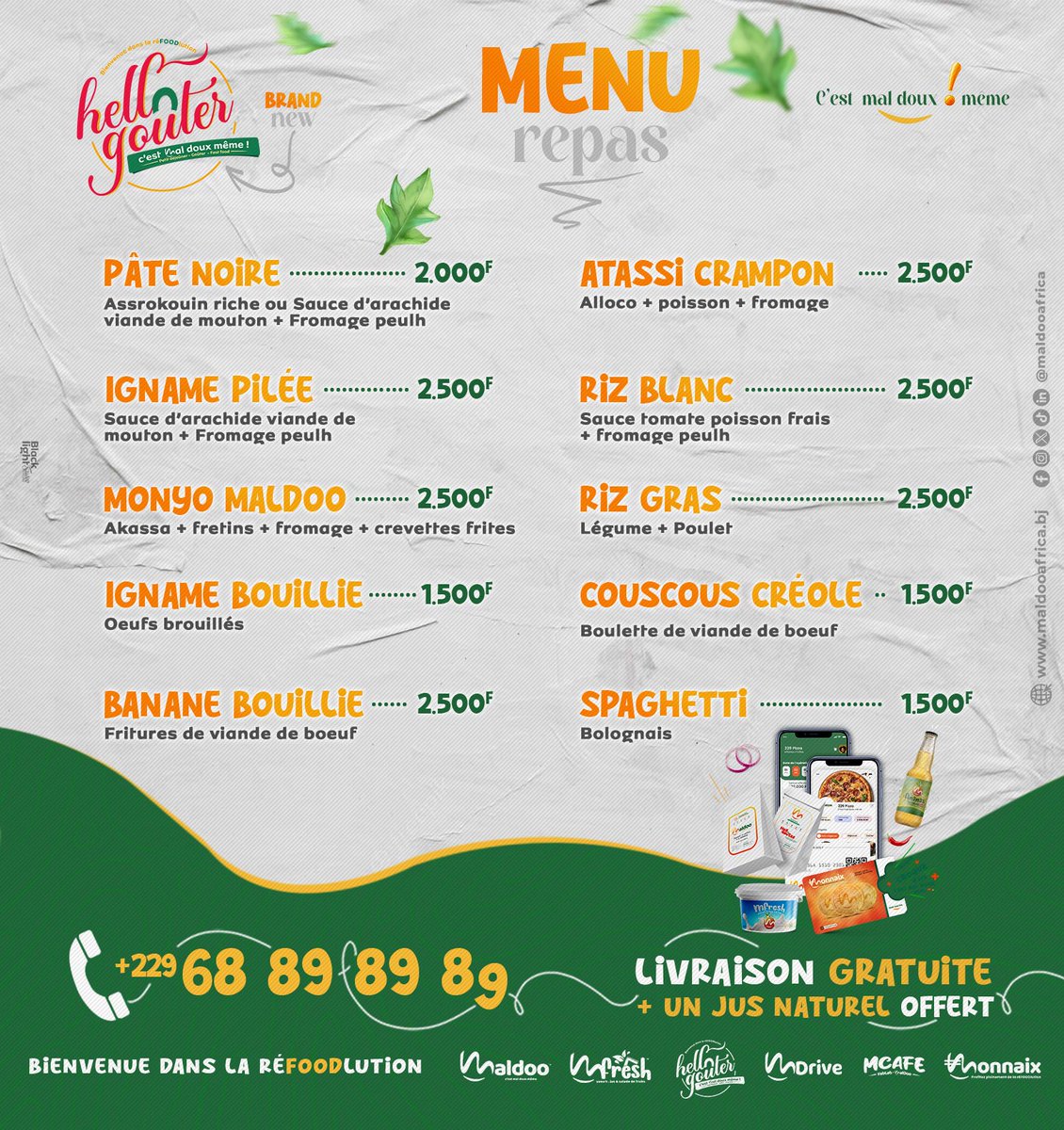 maldooafrica's tweet photo. New deal !!!  Tu as vu non ?

Soooo si t'es enjaillé et TU AS DJÊ DE ÇA alors attrape  👉https://t.co/GB2gKBxfAD

#MalDoo C'est mal doux même !

#foodblogger #foodlover #foodstagram #menu #newdeal #Délice #recipes #foodphotography https://t.co/B0mUgOTYii