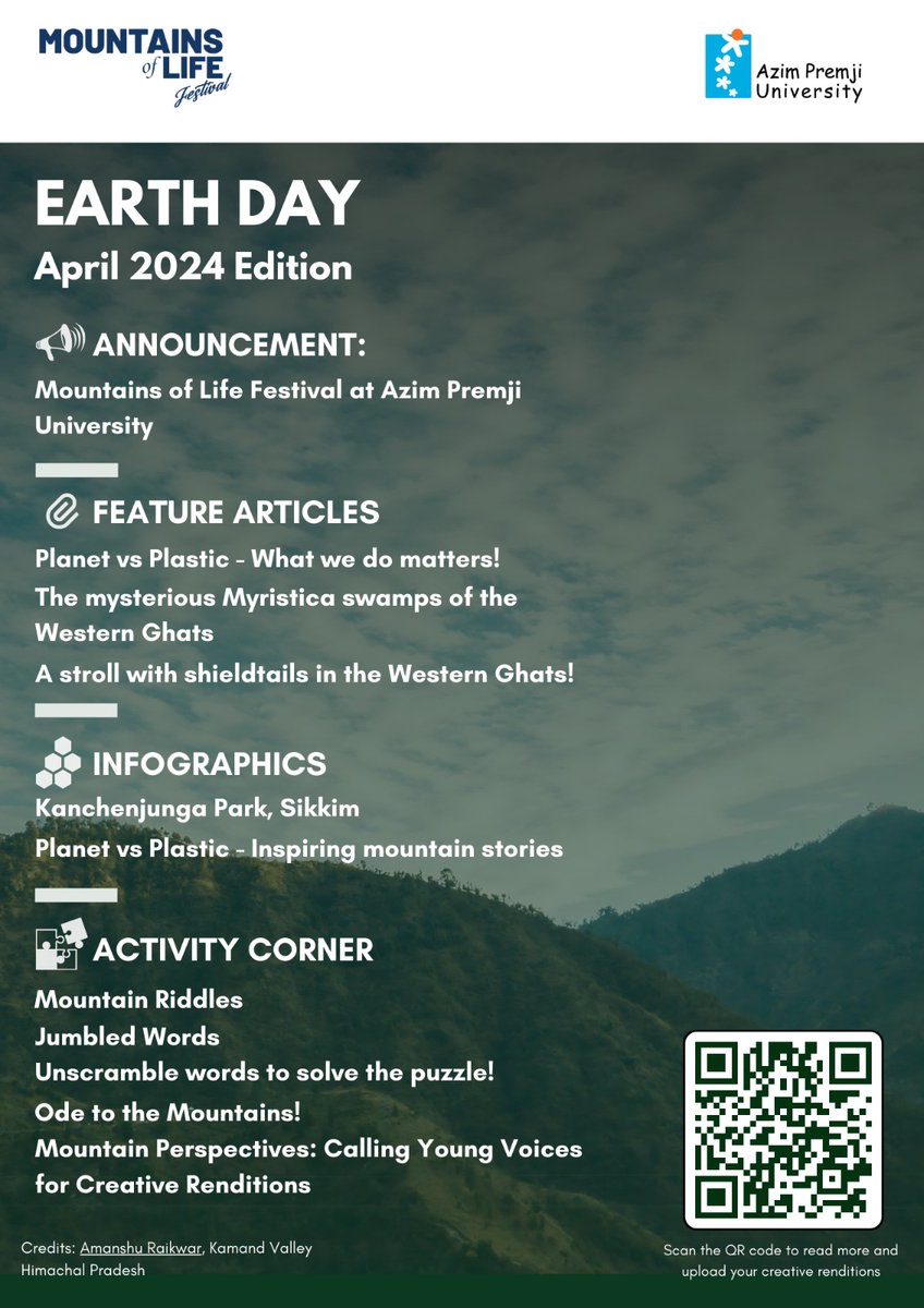 #MountainsOfLife festival happening soon! Take a look at our newsletter that talks about everything from plastic on the planet, mysterious #MyristicaSwamps and the #shieldtail snakes in #westernghats and more FUNN!  see link below! @azimpremjiuniv @HariniNagendra @MundoliSeema