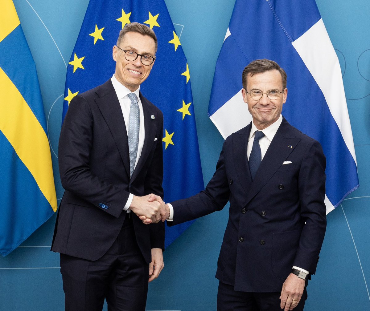 Today I had the honor of welcoming Finland’s newly elected President, Alexander Stubb, to the Swedish Government Offices. Sweden and Finland are now closer to each other than ever before. Today’s state visit from Finland is an expression of this.